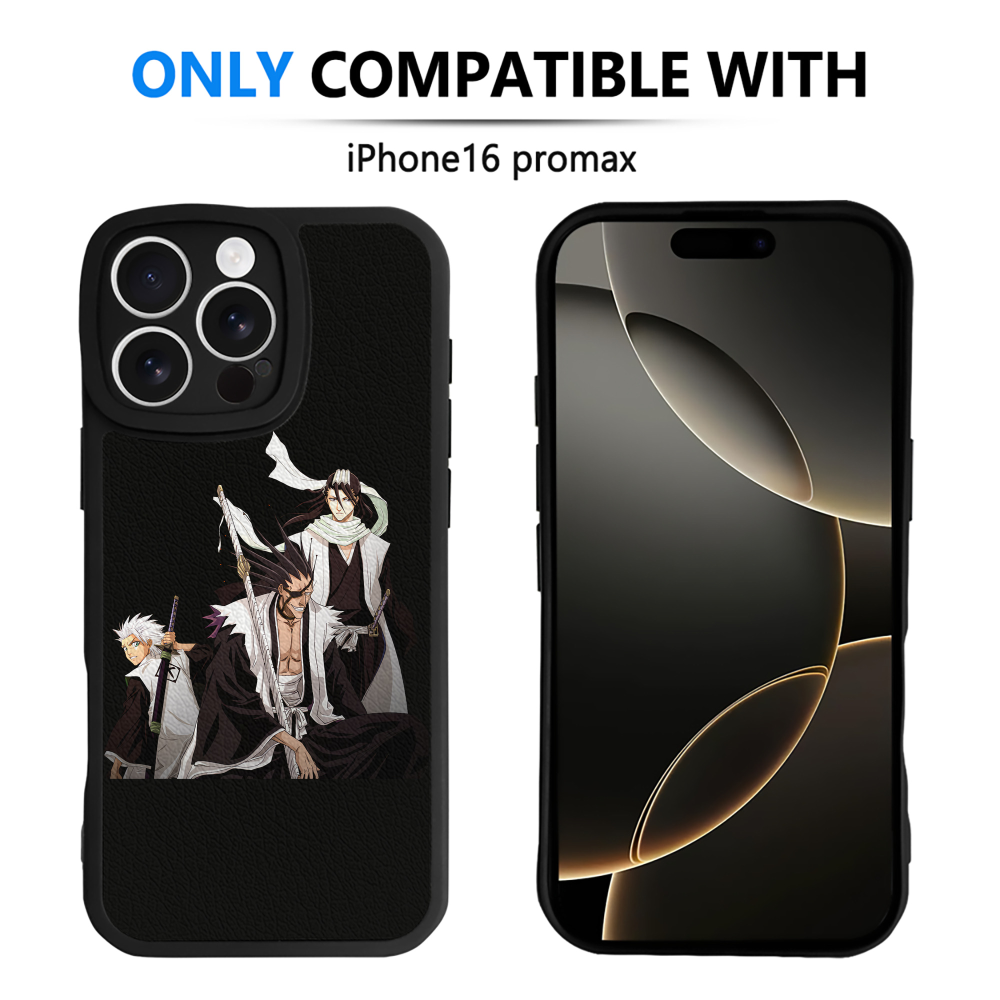 （画像用） ブリーチ ざらき けんぱち BLEACH Zaraki Kenpachi 【iPhone 16シリーズ対応】シリコンスマホケース（レザー調） 材質：シリコン